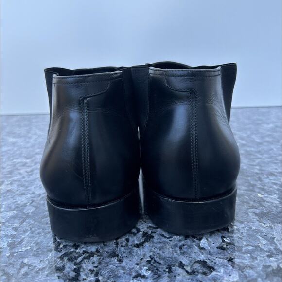 Salvatore Ferragamo Santo Chelsea Ankle Boots Black Glossy Leather Slip On 13D main image 7